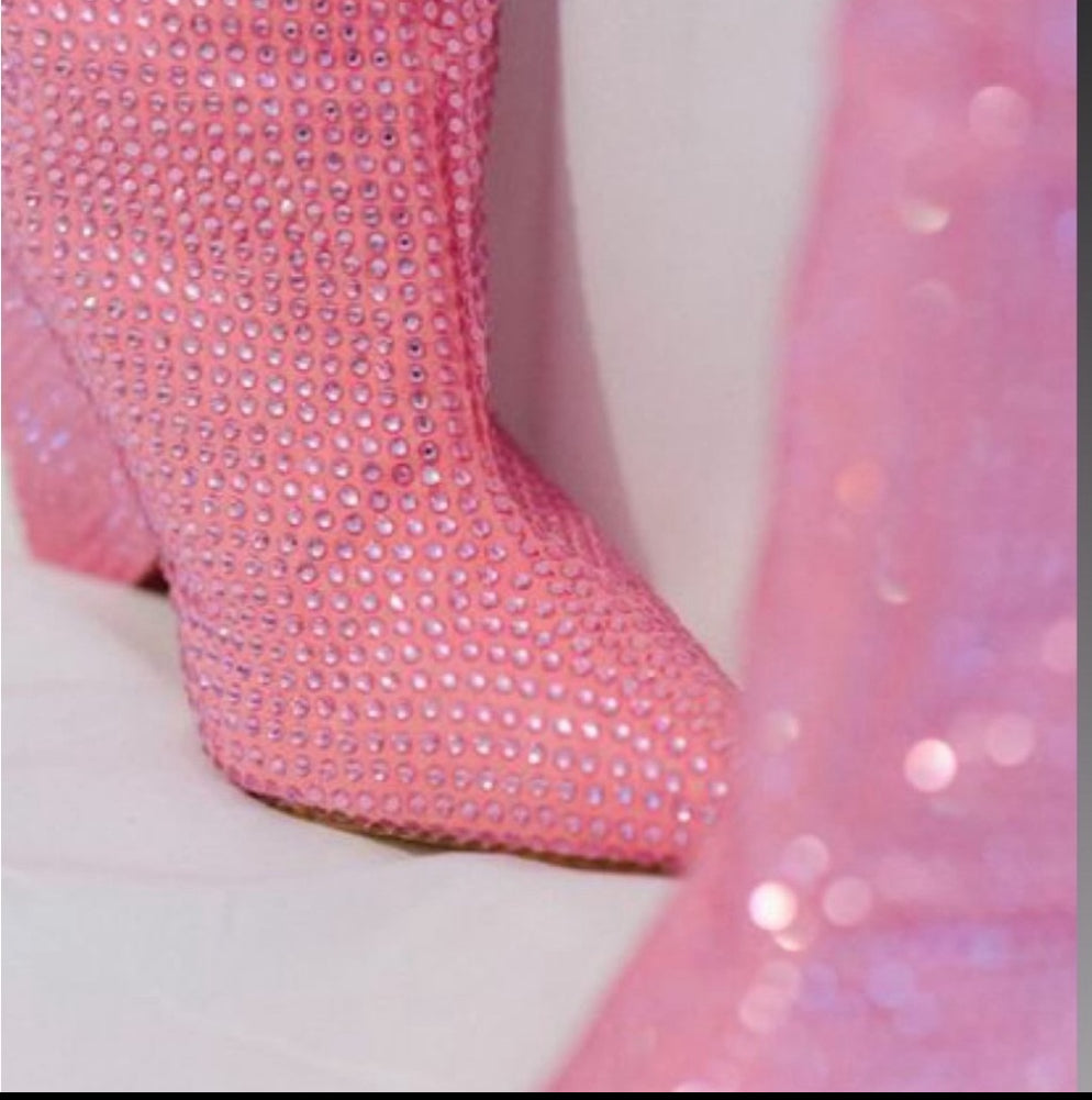Pink Crystal Boots