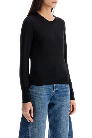 Golden Goose black merino wool sweater with golden applications for women