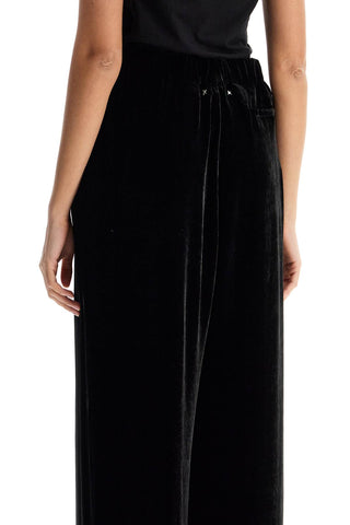 Golden Goose women's high-waisted wide-leg black velvet pants