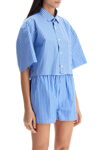 Homme Girls blue striped cotton shirt