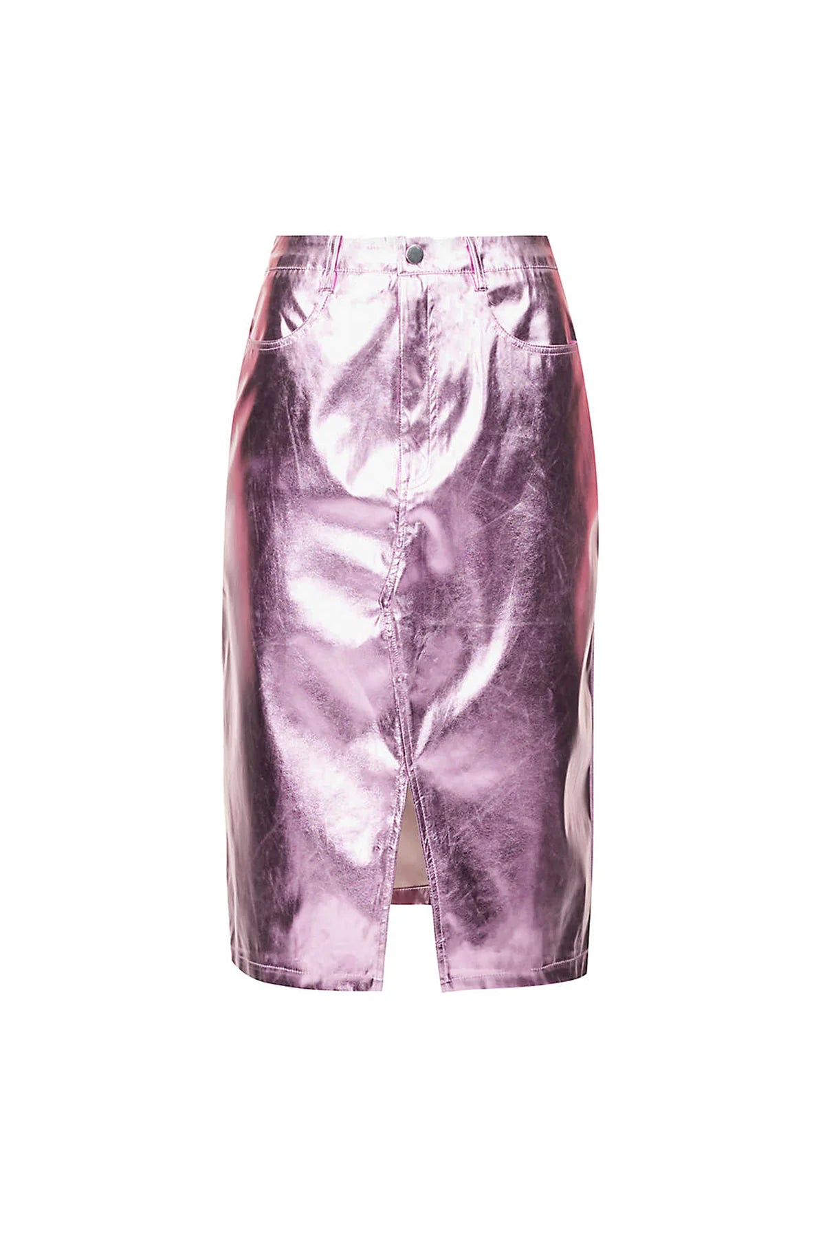 Lupe High Waist Metallic Knee Length Skirt