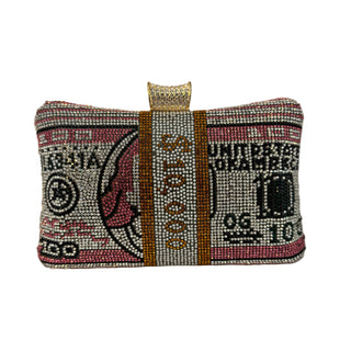 Bling Money Clutch with Removable Crossbody Chain (Pink)
