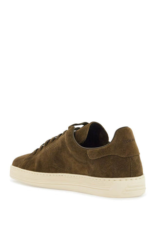 Tom Ford khaki suede low top sneakers with rubber sole