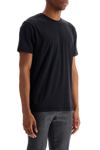 Tom Ford t-shirt in lyocell e cotone nero girocollo