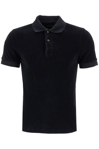 Tom Ford black cotton solid polo