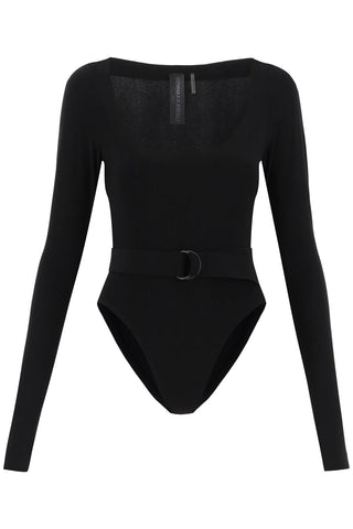 Norma Kamali belted long-sleeved bodysuit