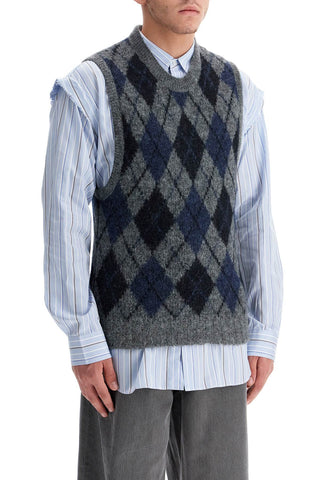 OUR LEGACY soft duke argyle formal knit vest