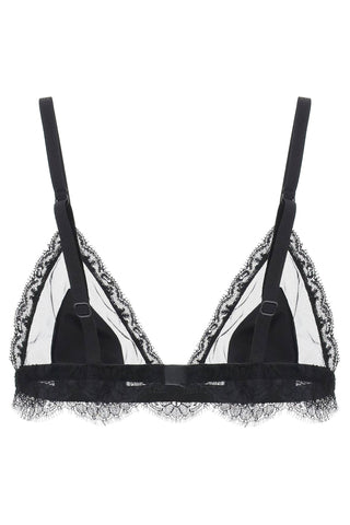 Dolce & Gabbana triangle satin and lace bra