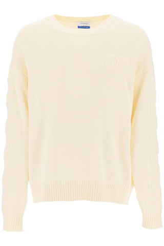 Off-White sweater with embossed diagonal motif