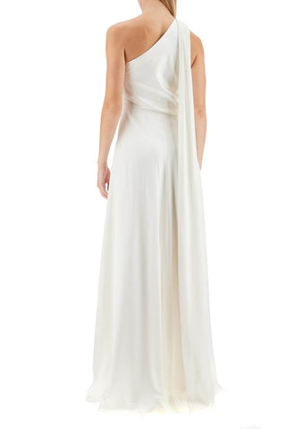 Max Mara Maxi One-Shoulder Silk Satin Dress