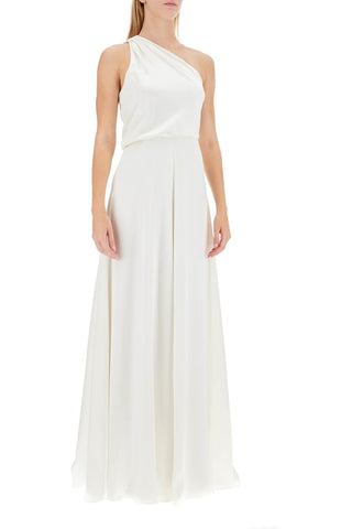 Max Mara Maxi One-Shoulder Silk Satin Dress