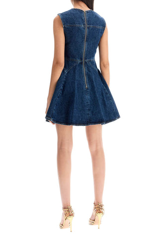 Self Portrait 'mini denim dress with jewel buttons'