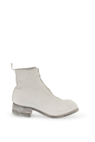 Guidi front zip leather ankle boots