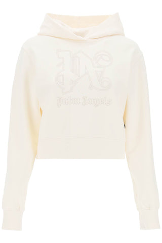 Palm Angels cropped hoodie with monogram embroidery