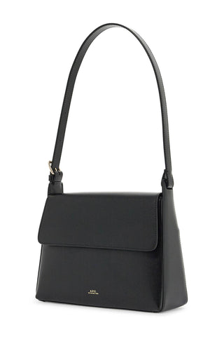 A.P.C. minimalist black leather women's bag with shoulder strap and flap closure