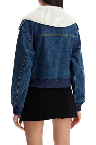 Self-Portrait Self Portrait denim bomber jacket for