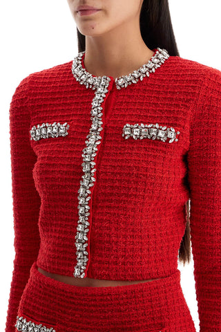 Self Portrait short cardigan with crystals