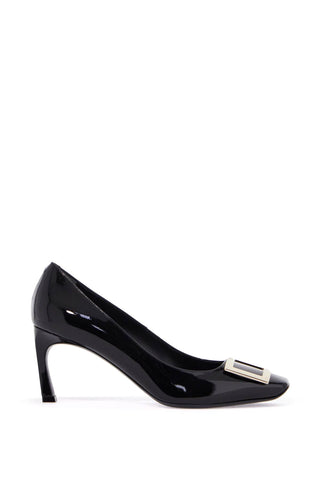 Roger Vivier belle vivier t.70 black calfskin pumps with metal buckle