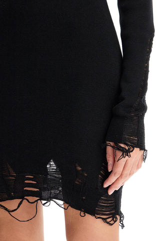 MM6 Maison Margiela destroyed knit mini dress