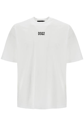 Dsquared2 white cotton t-shirt with dsq2 logo