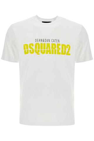 Dsquared2 white cotton t-shirt with printed logo