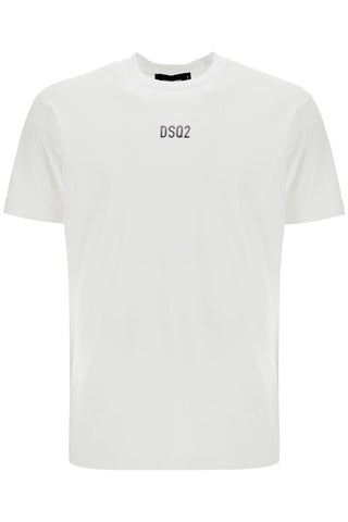 Dsquared2 white cotton t-shirt with embroidered logo