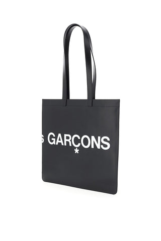 Comme Des Garcons Wallet leather tote bag with logo