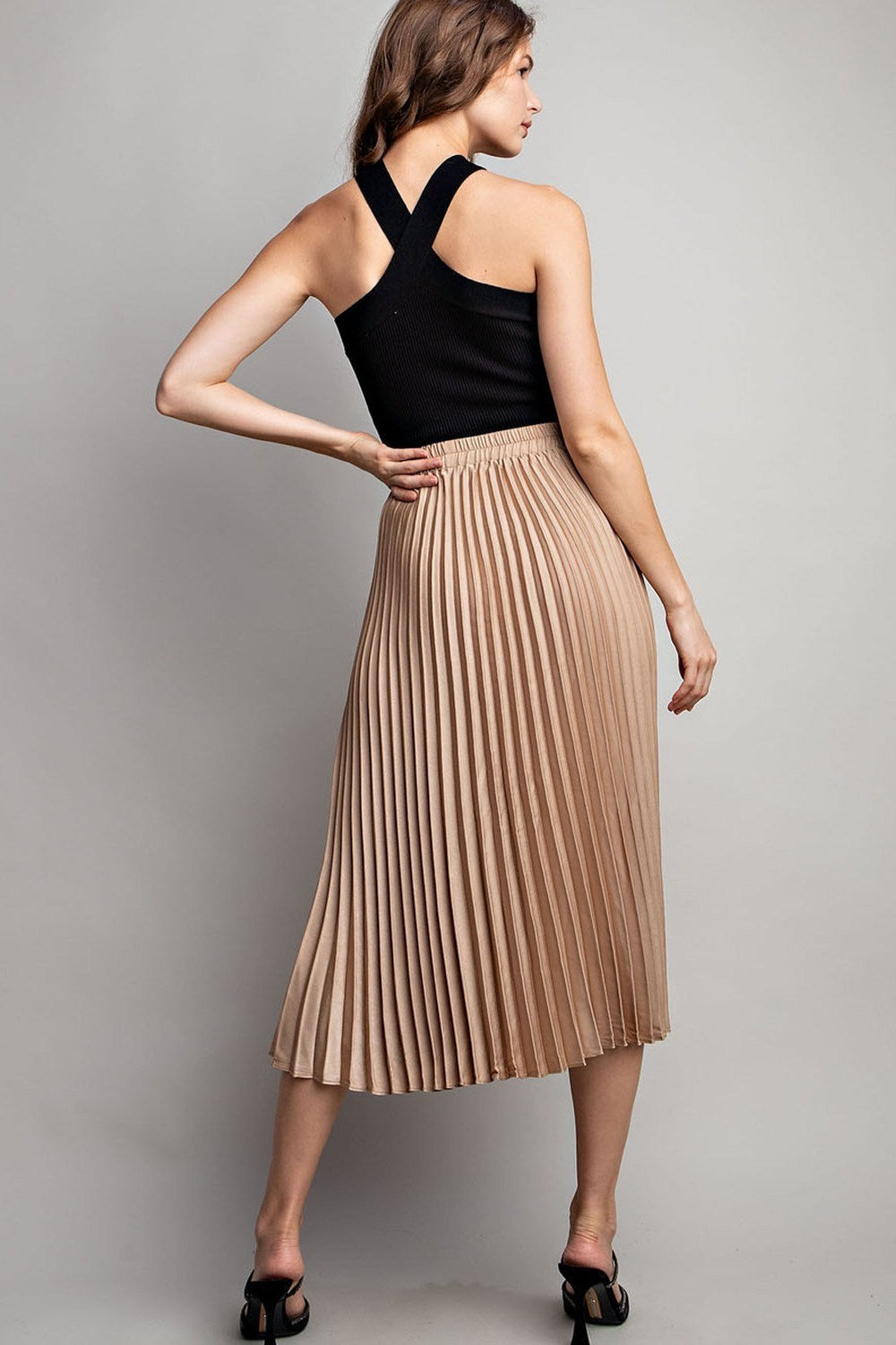 Gold Pleated Skirt