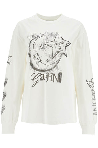 Ganni long-sleeved t-shirt with graphic print