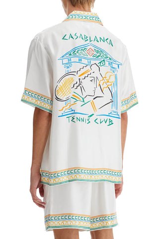 Casablanca silk crayon temple tennis club shirt