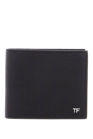 Tom Ford compact foldable black calfskin wallet made in italy