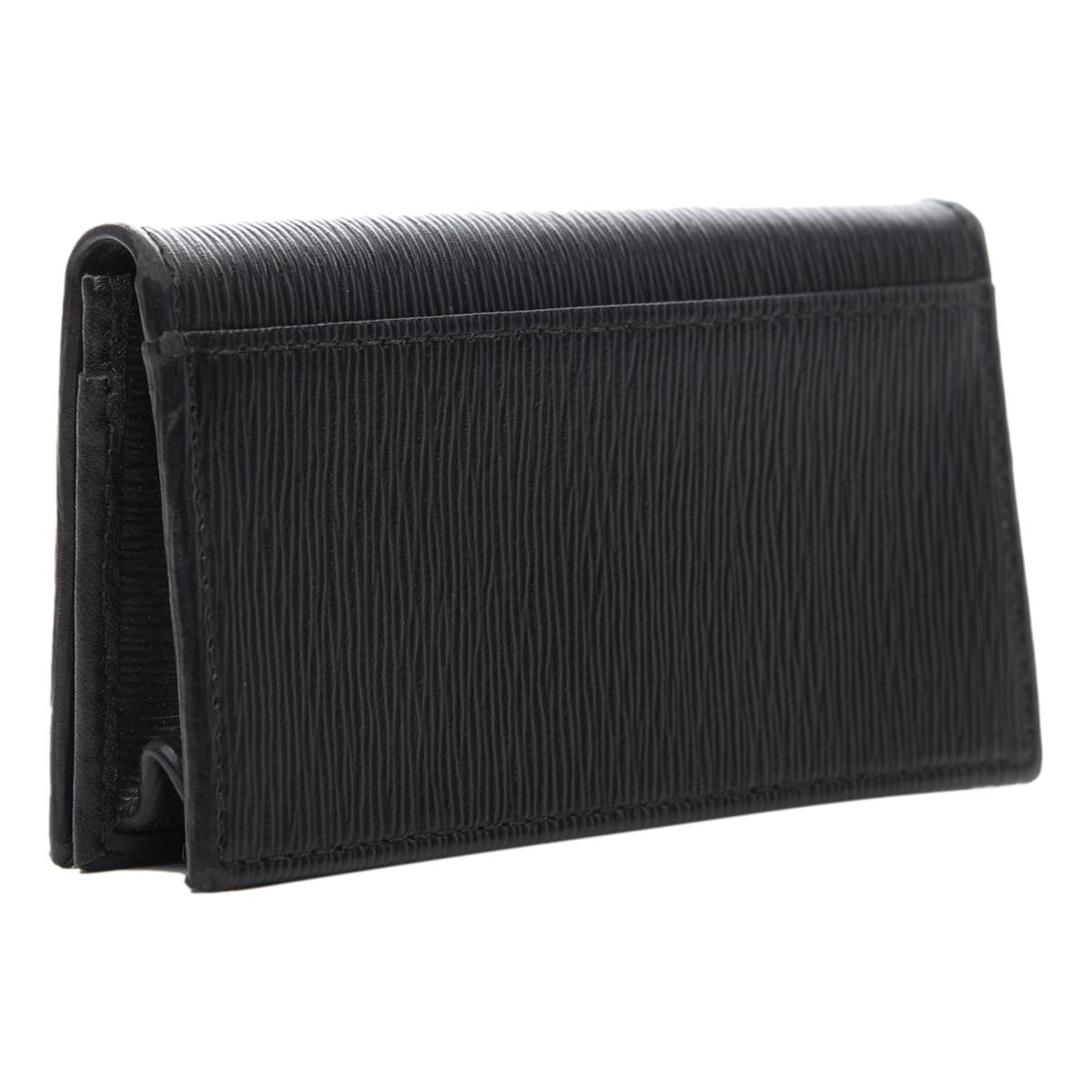 Prada Black Vitello Move Leather Card Case Wallet
