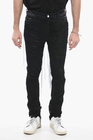 Amiri All-Over Fringe Dark Wash Jeans 14cm