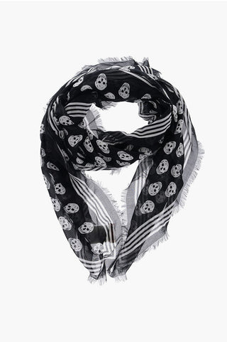 Alexander McQueen All-Over Skulls Printed BIKER Foulard