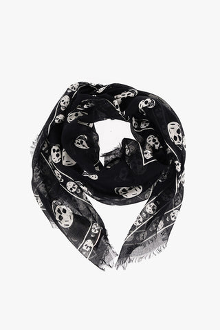 Alexander McQueen All-Over Skulls Printed Foulard