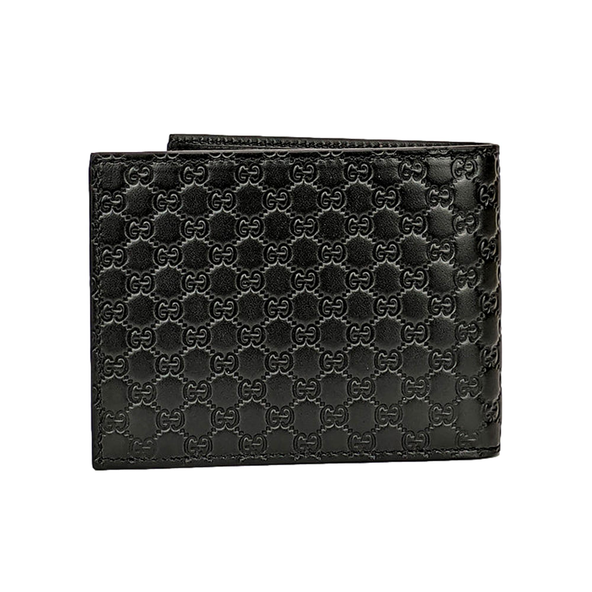 Gucci Men's Microguccissima GG Black Leather Trifold ID Wallet