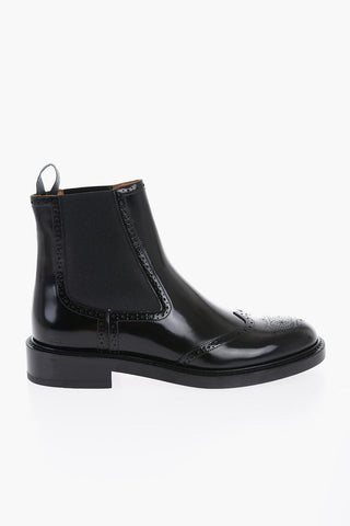 Dior Brushed Leather EVIDENCE Chelsea Boots With Brogues Details