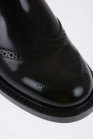 Dior Brushed Leather EVIDENCE Chelsea Boots With Brogues Details