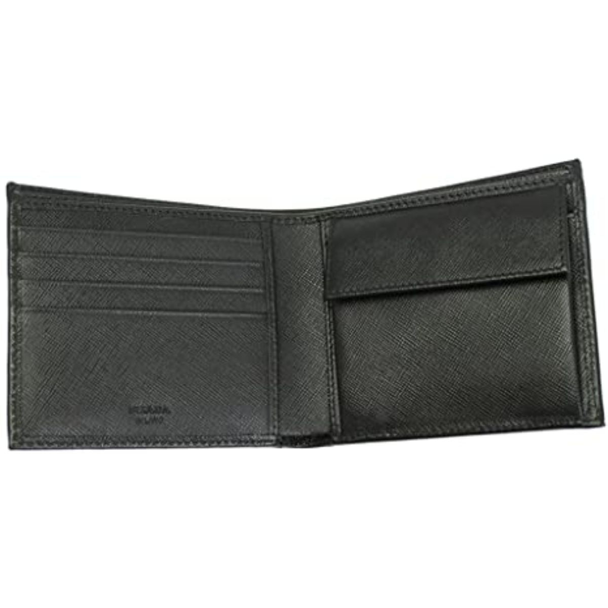 Prada Men's Black Saffiano Leather Logo Billfold Bifold Wallet