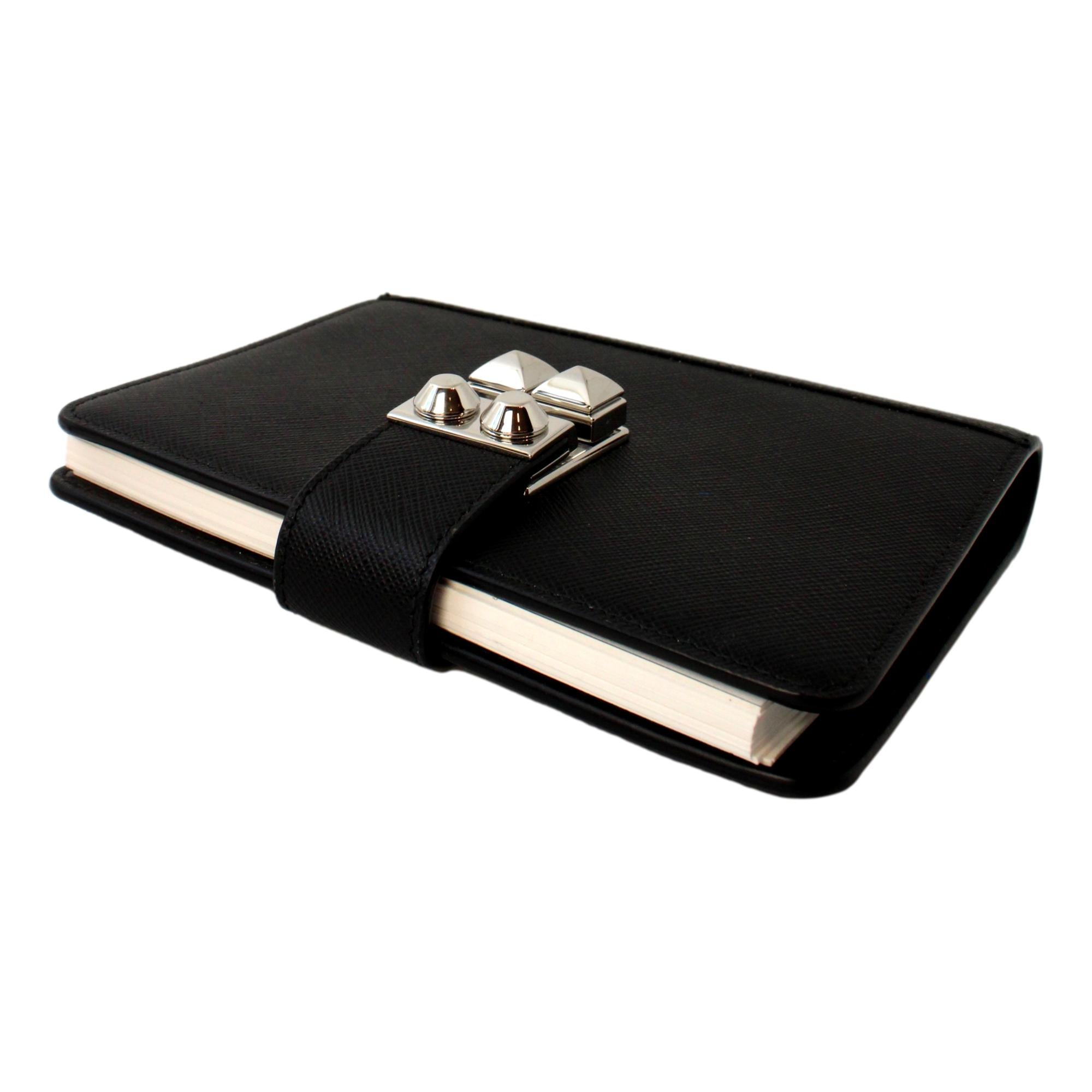 Prada Nero Black Saffiano Lock Journal