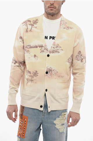 Amiri Cashmere and Wool Cardigan with Patch Pockets