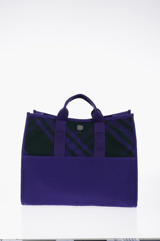 Burberry Checked Shopper Bag with Outer Pockets