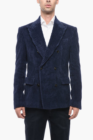 Amiri Corduroy Double Breaste Blazer with Flap Pocket