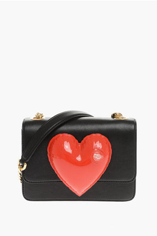 Moschino COUTURE! Leather Crossbody Bag with Inflatable Heart and Gol