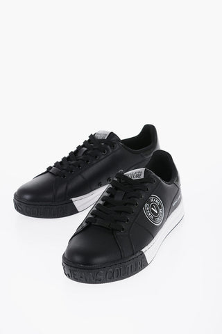 Versace COUTURE Leather Low-Top Sneakers With Logoed Sole