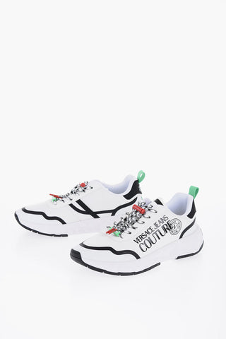 Versace COUTURE Low-Top Sneakers With Logo Print And Drwasrings