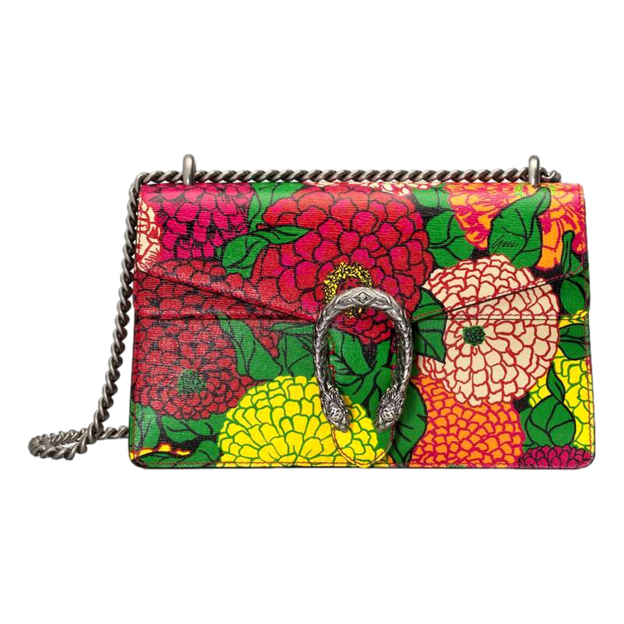 Gucci x Ken Scott Dionysus Floral Print Leather Shoulder Bag