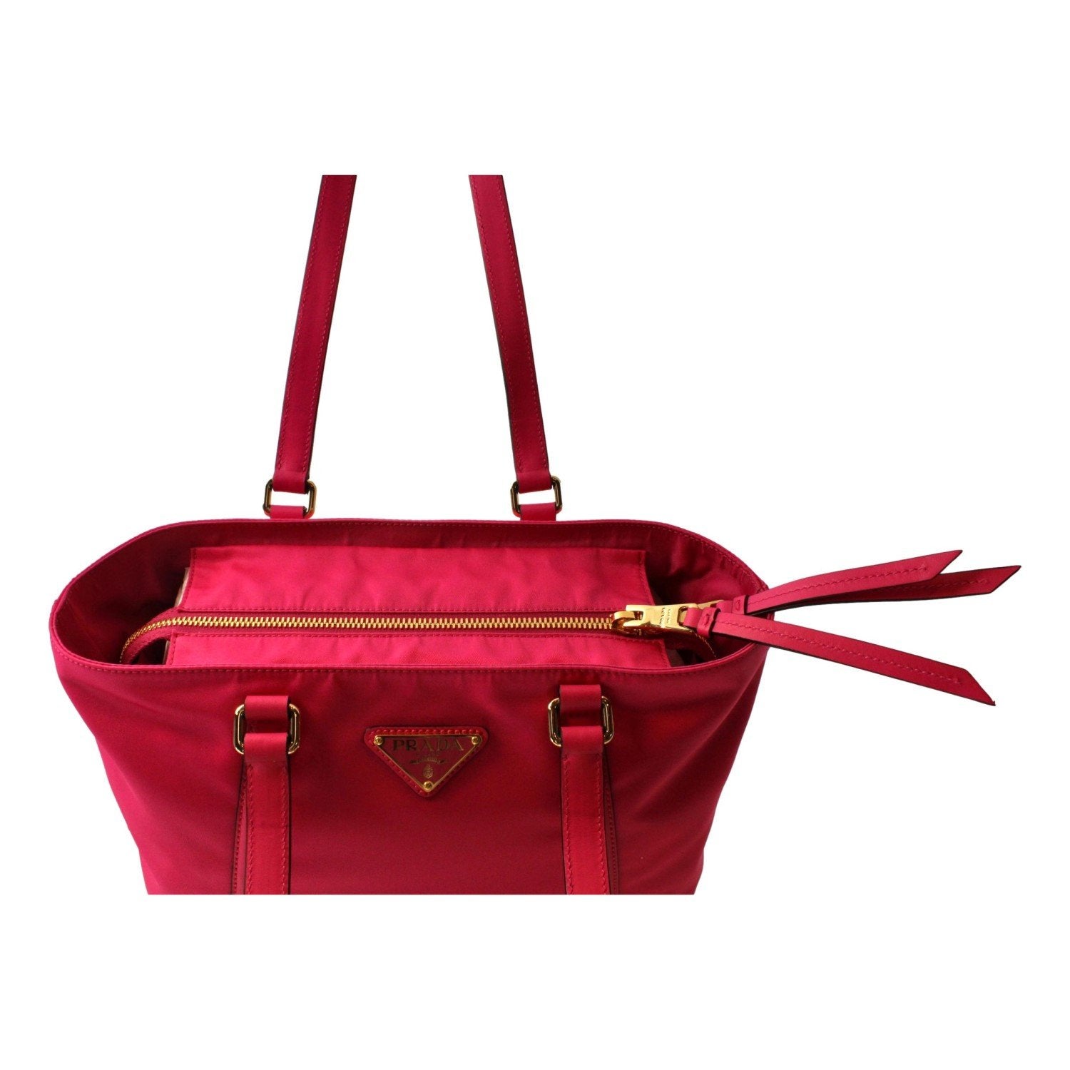 Prada Fuchsia Pink Tessuto Nylon Shopping Tote Bag