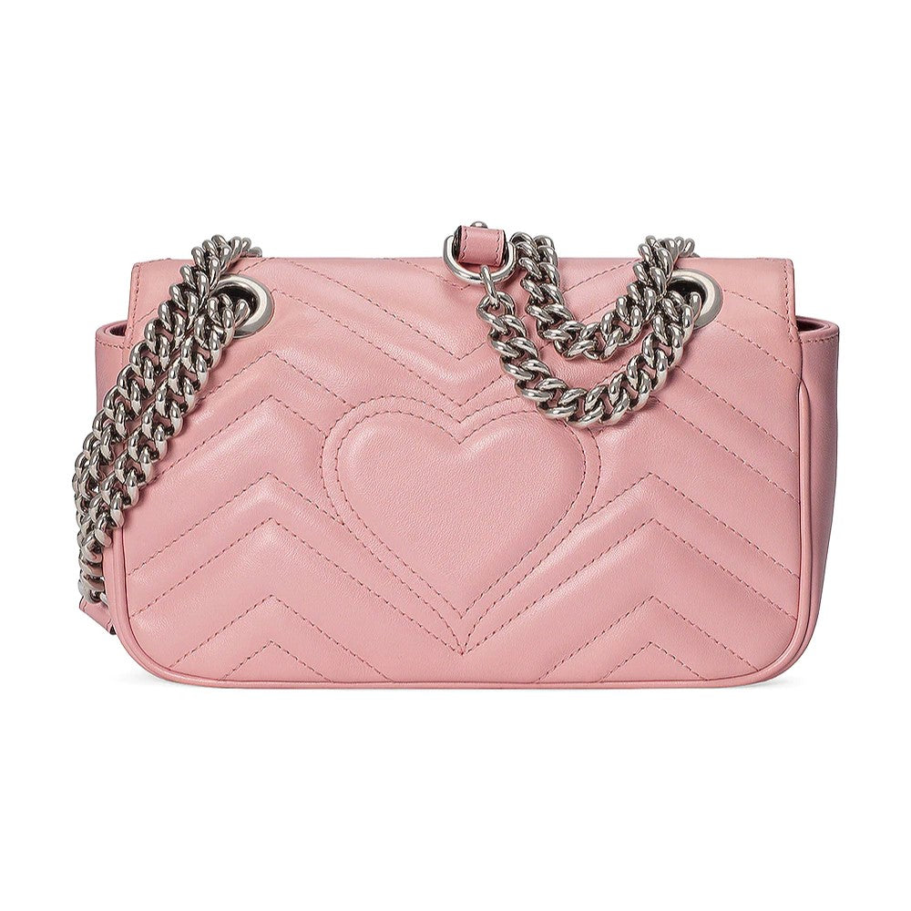 Gucci Marmont Wild Rose Leather Matelasse Shoulder Bag