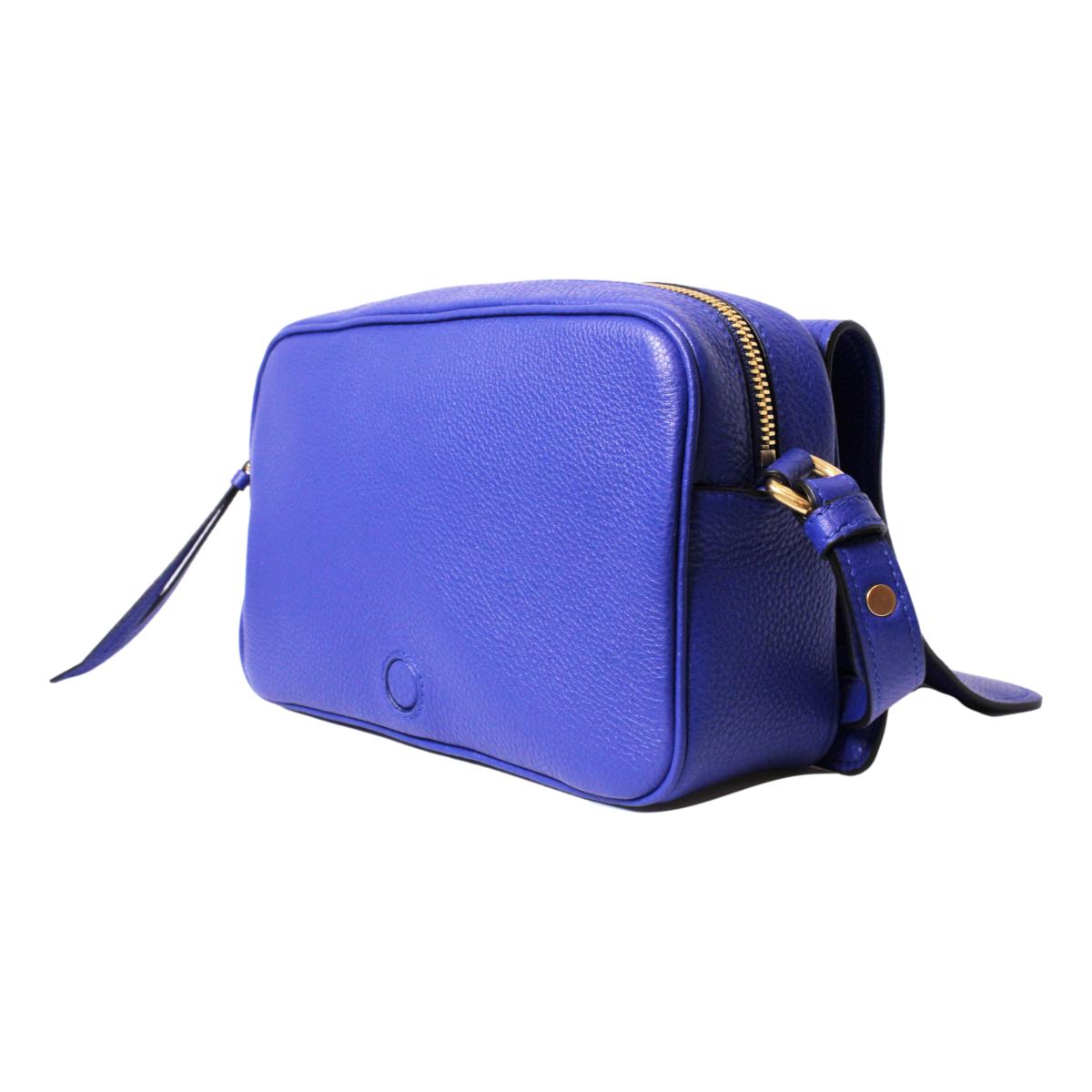 Prada Vitello Phenix Royal Blue Leather Flap Crossbody Bag
